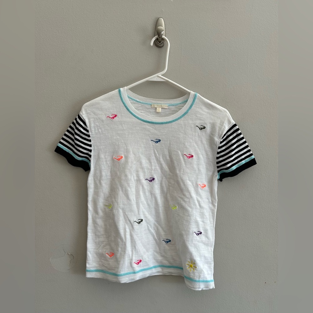 LISA TODD No Shade Sunglasses Short Sleeve Sweater Shirt | Size XS